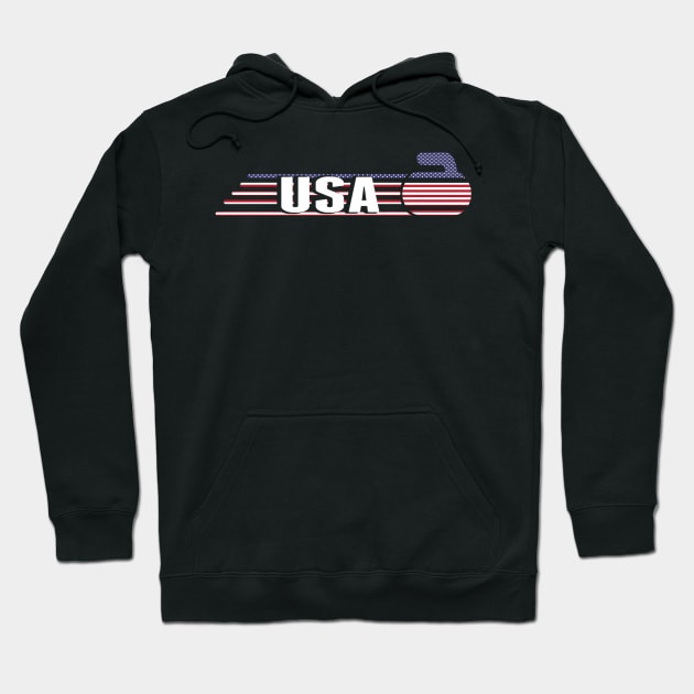 Usa Team Curling Jersey Winter Sports Hoodie by SnugFarm